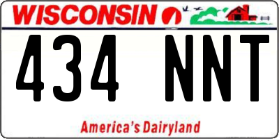 WI license plate 434NNT