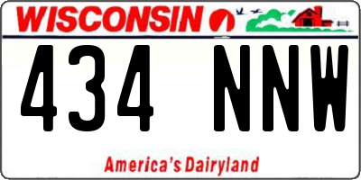 WI license plate 434NNW