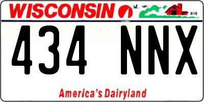 WI license plate 434NNX