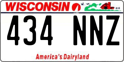 WI license plate 434NNZ