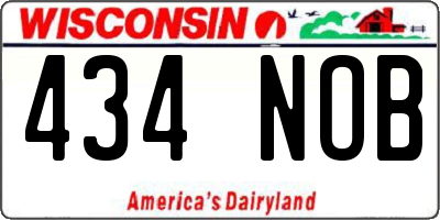 WI license plate 434NOB