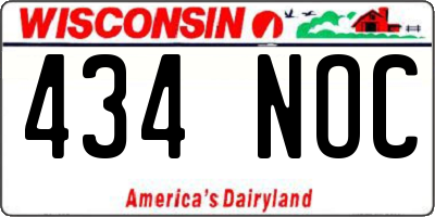 WI license plate 434NOC