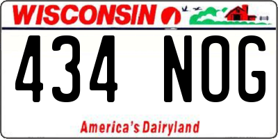 WI license plate 434NOG