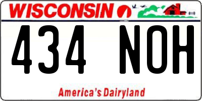 WI license plate 434NOH