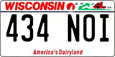 WI license plate 434NOI