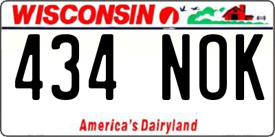 WI license plate 434NOK