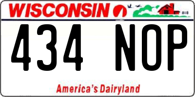 WI license plate 434NOP