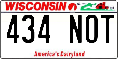 WI license plate 434NOT