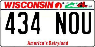WI license plate 434NOU