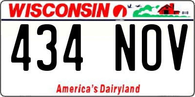 WI license plate 434NOV