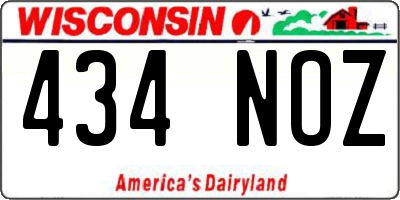 WI license plate 434NOZ