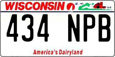 WI license plate 434NPB