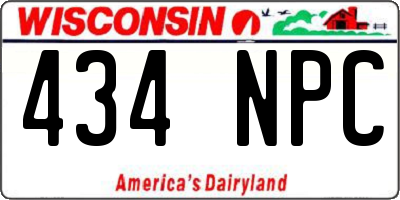 WI license plate 434NPC