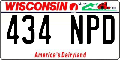 WI license plate 434NPD