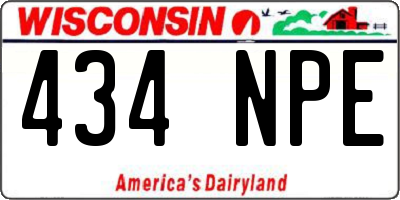 WI license plate 434NPE