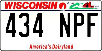 WI license plate 434NPF