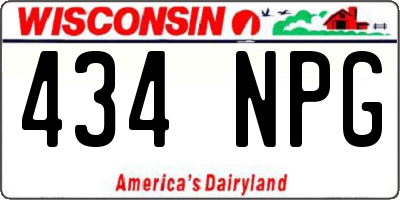 WI license plate 434NPG