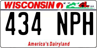 WI license plate 434NPH