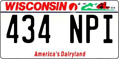 WI license plate 434NPI