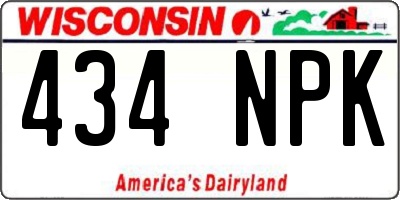 WI license plate 434NPK