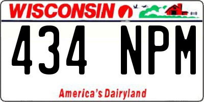 WI license plate 434NPM