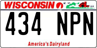 WI license plate 434NPN