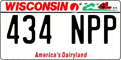 WI license plate 434NPP