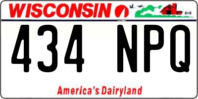 WI license plate 434NPQ
