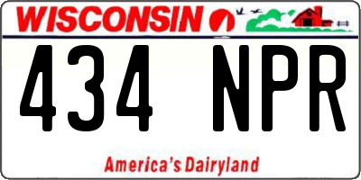 WI license plate 434NPR