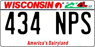 WI license plate 434NPS