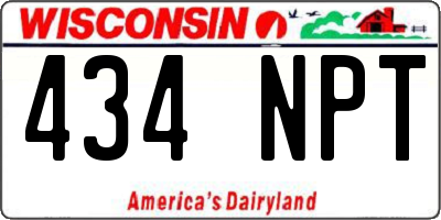 WI license plate 434NPT