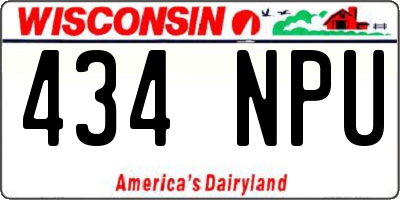 WI license plate 434NPU
