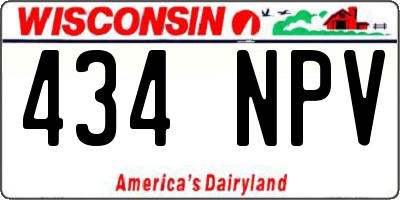 WI license plate 434NPV
