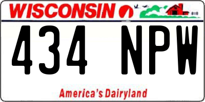 WI license plate 434NPW