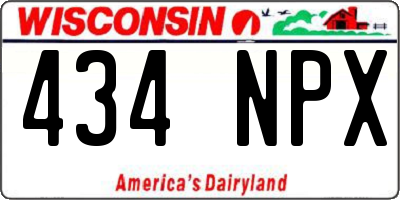 WI license plate 434NPX