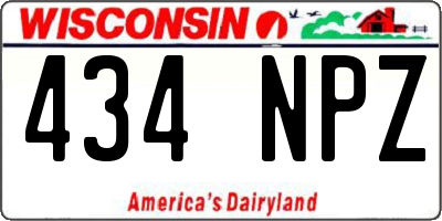 WI license plate 434NPZ
