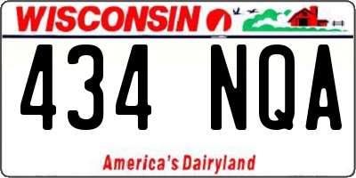 WI license plate 434NQA