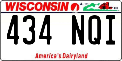WI license plate 434NQI