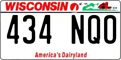 WI license plate 434NQO