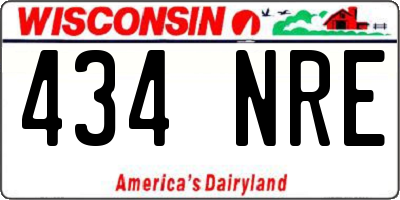 WI license plate 434NRE