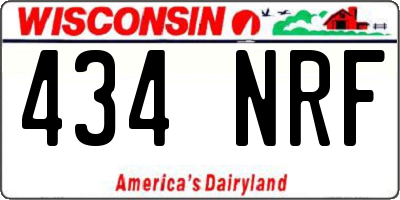 WI license plate 434NRF