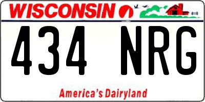 WI license plate 434NRG