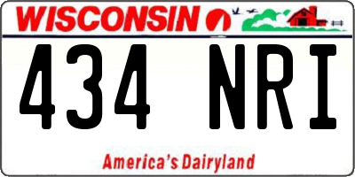 WI license plate 434NRI
