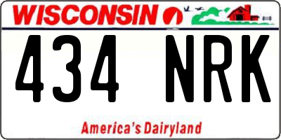WI license plate 434NRK