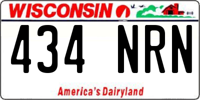 WI license plate 434NRN