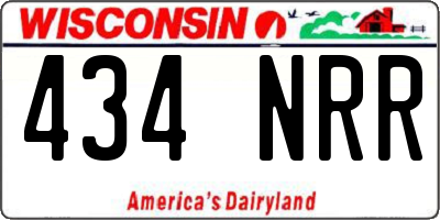 WI license plate 434NRR