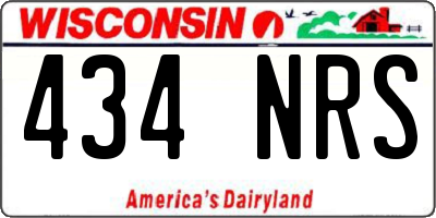 WI license plate 434NRS