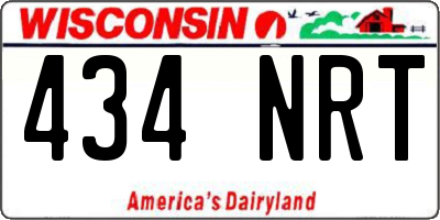 WI license plate 434NRT