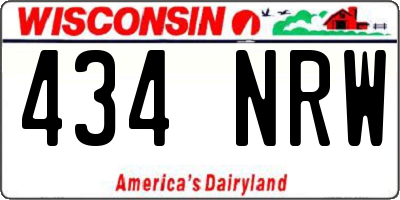 WI license plate 434NRW