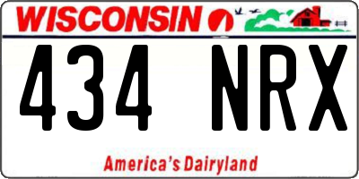 WI license plate 434NRX